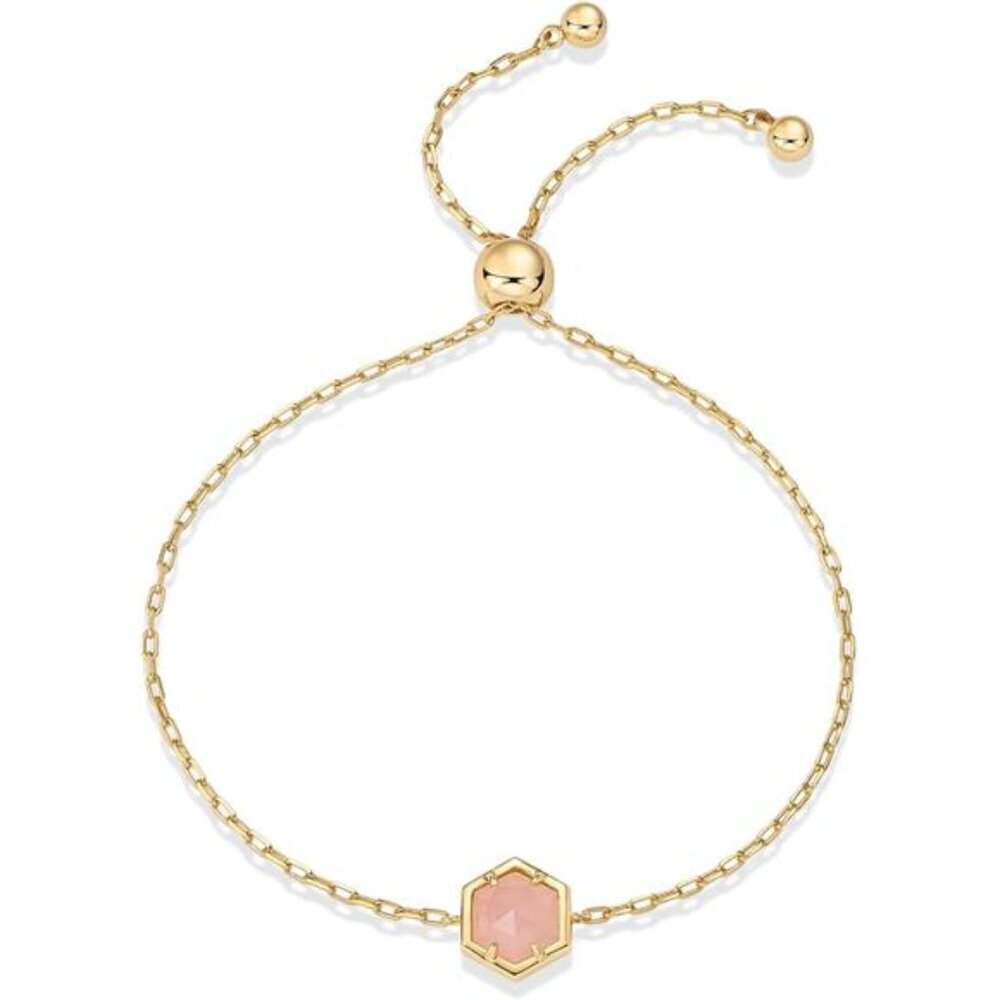 Gemstone Bracelet 14K Gold Plated Hexagon Birthstone Women